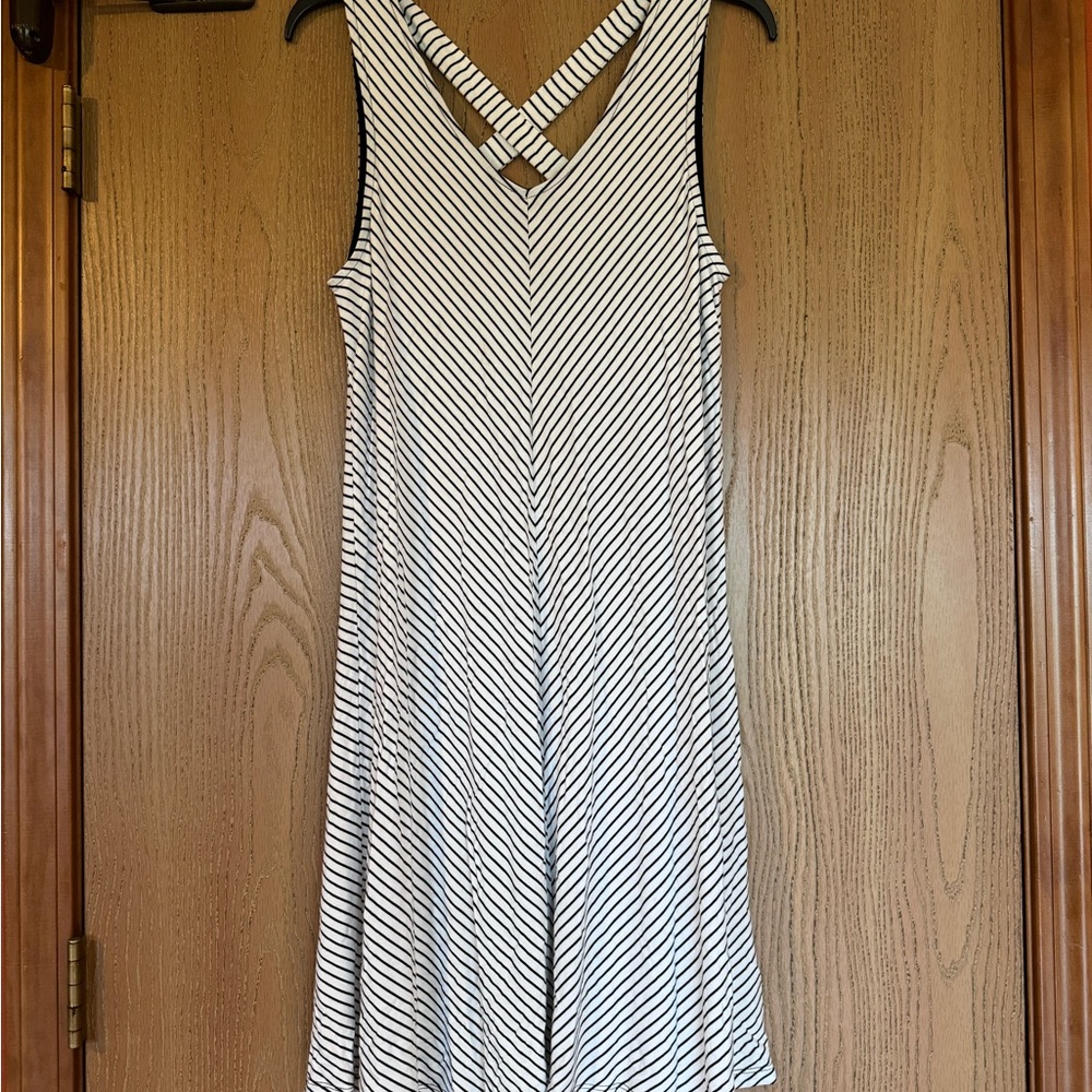 Cable & Gauge Striped Black & White Tank Dress